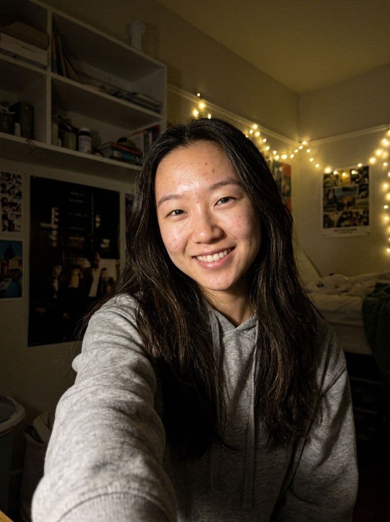 Example selfie upload for AI graduation photo