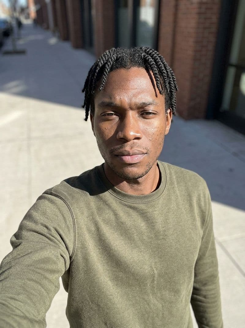 Example selfie upload for AI model headshot