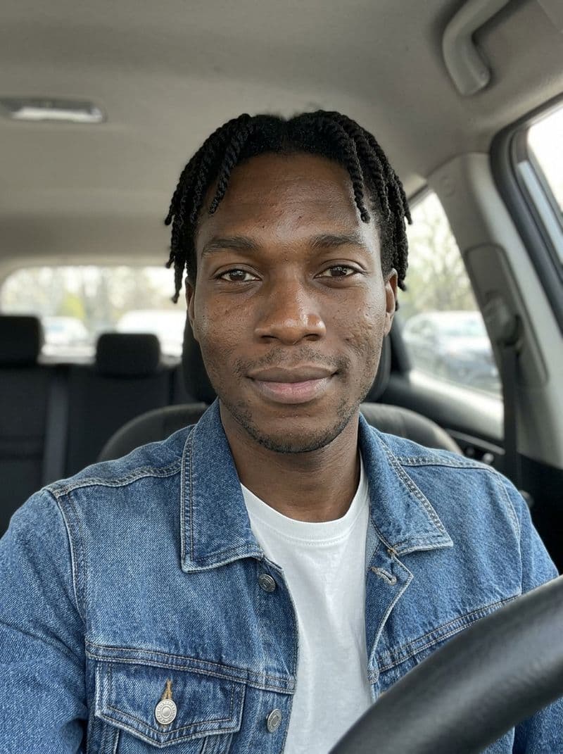 Example selfie upload for AI model headshot